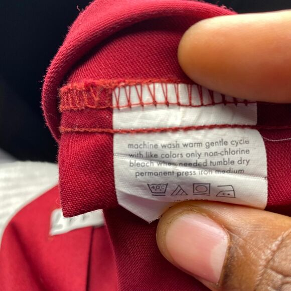 Geoffrey Beene Burgundy Men's Dress Shirt Size XL17 Long Sleeve Button Down - Picture 4 of 11